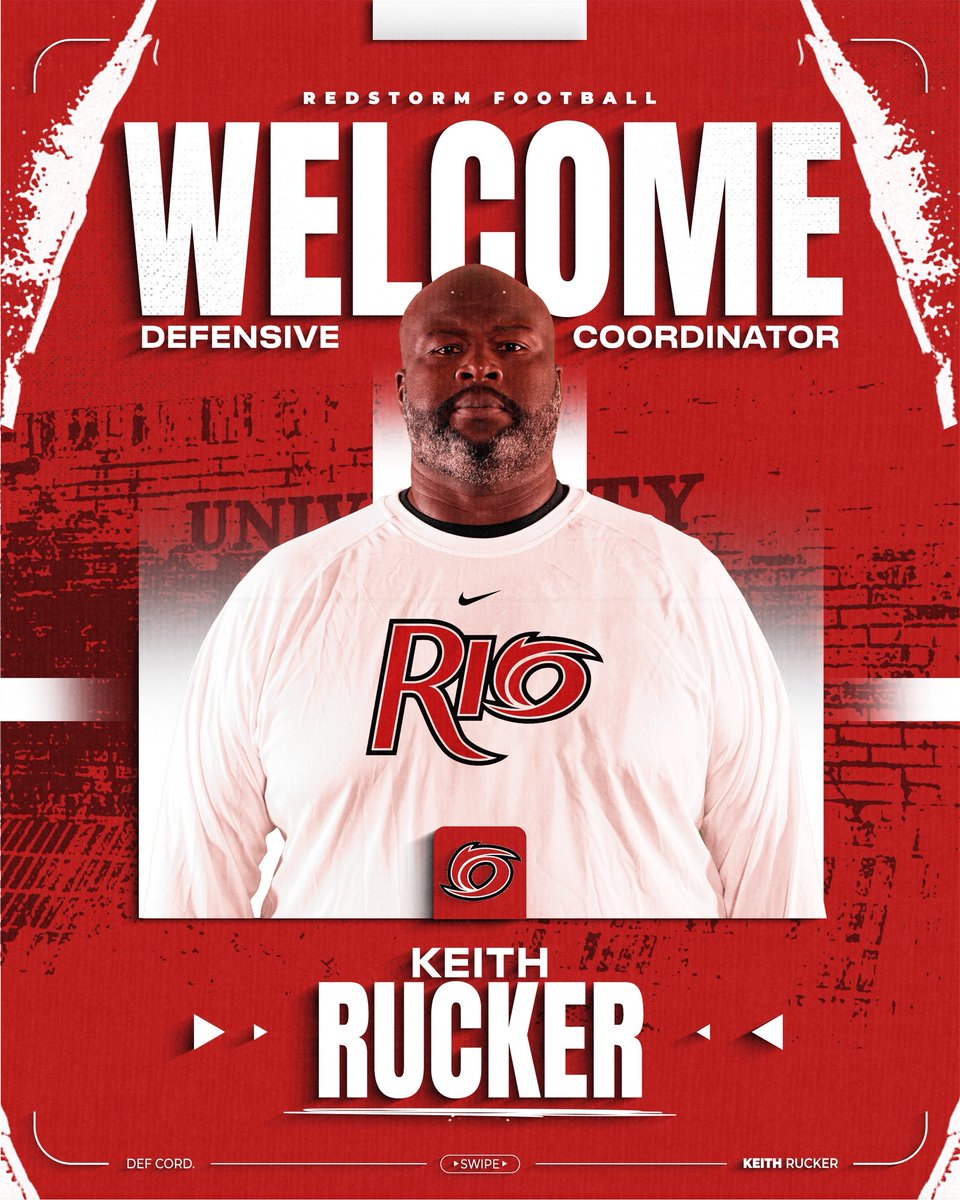 URGFootball's tweet photo. Welcome Coach Rucker❗️🏈
#RedStormFootball #RockSolid https://t.co/QVq8GnjGie