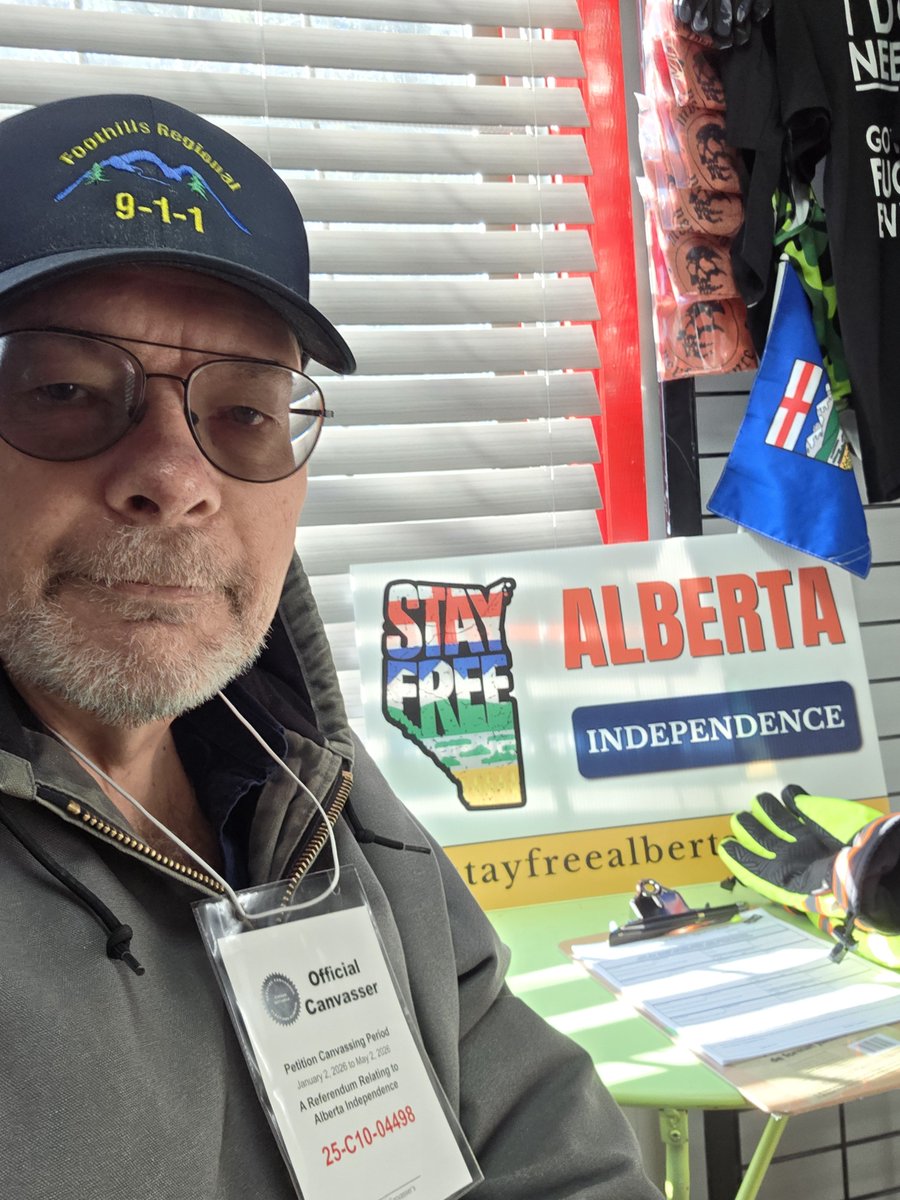 I'm down at Motorrad (202 Sunset Blvd SE Diamond Valley) today for a few hours if anybody wants to sign the Citizen Initiative Petition for Alberta Independence, stop on buy.

Share at will.