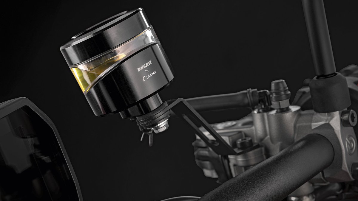DucatiMotor's tweet photo. Customising your dream Monster is all about the details that make it truly yours. Start with subtle yet purposeful upgrades, like the brake fluid reservoir or the V2 carbon fiber cover.

Because sometimes, it’s the smallest components that make the biggest statement. https://t.co/WmK5t1rqhs