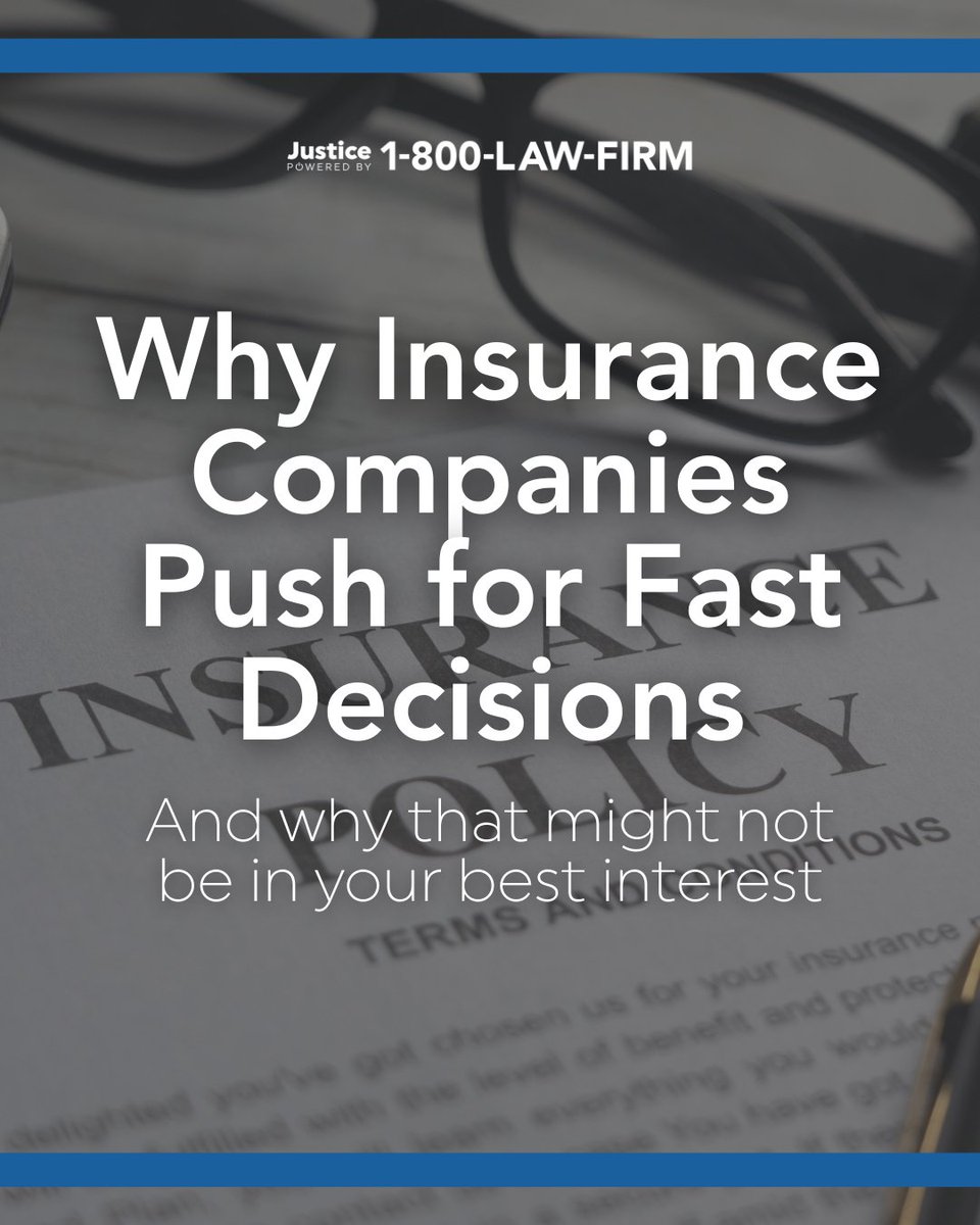 1800LAWFIRM's tweet image. If you’re feeling pressured by your insurance agency, a free consultation can help you understand your options.

#PersonalInjuryLaw #InsuranceClaims #KnowYourRights #LegalGuidance