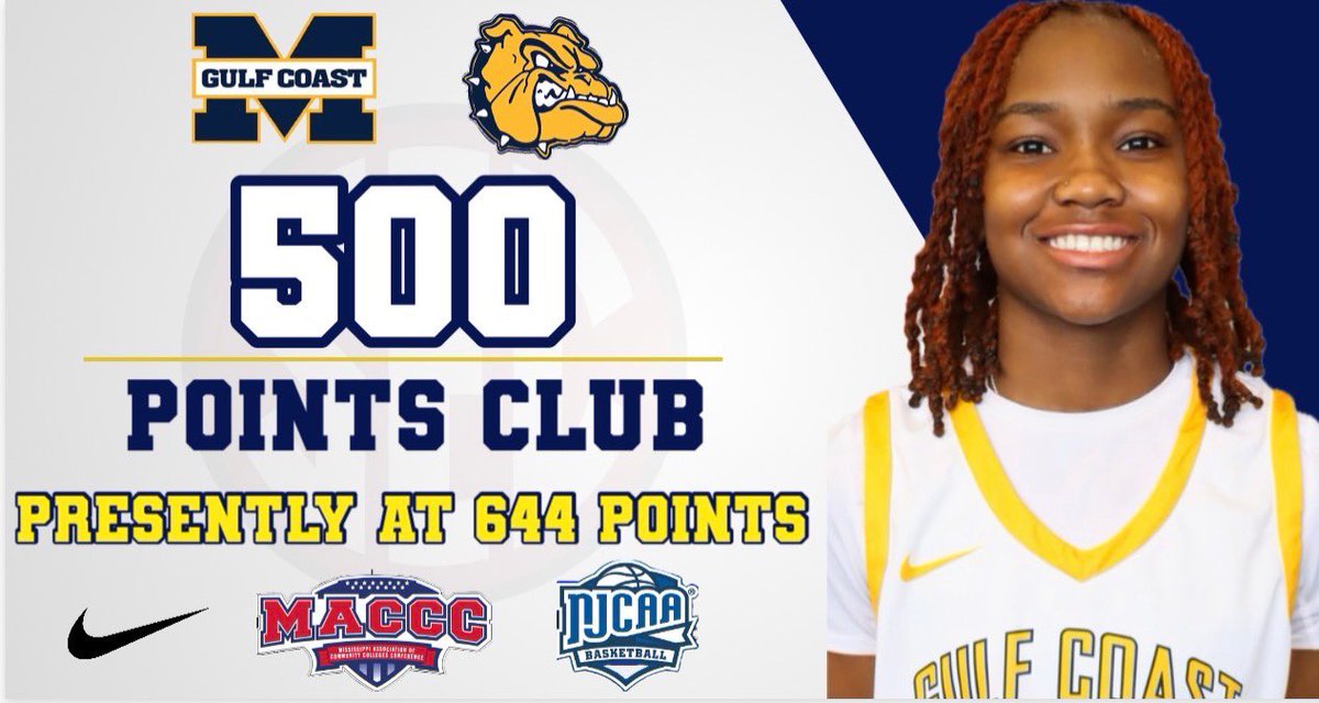 MGCCC_WBB's tweet photo. Congratulations to Taelar Felton She has surpassed the 500-point club and is currently sitting at 644 points. Just shy of 91 pts of stand out All-American Guard Simaru Fields. 💙💛 https://t.co/ebL1PuUF9D