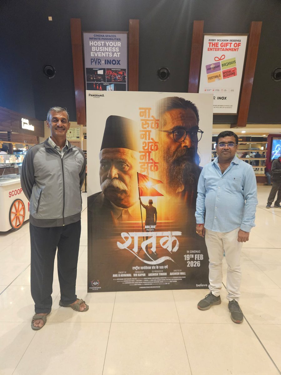 KiranKS's tweet photo. If any non-political and non-religious organization can celebrate its 100th year, in a grand way with tens of millions participating, that tells only one thing. It is unique, time tested and it is very special. 

RSS is one. Probably the only one in this world at that scale! 

There is a new movie called #Shatak on the journey of Sangh. Watched it just now. Absolutely mesmerizing! 

I was wondering if it is a documentary, or AI or a mix... It surprises you pleasantly. A short movie. Fast story telling. Powerful dialogues. Tells you hundreds of facts which most people wouldn't be knowing. Some dialogues are powerful! 

Shatak movie gets into the situation in India during the early 20th century. How did Keshav Baliram Hedgewar become a Doctor? What made him experiment with Congress? Why he thought of forming Sangh? What were the massive challenges in Bharat then? Fabulously described. 

There is one scene where a question about why Hindus are not united comes.. the dialogue - "Four Hindus come together only when a fifth one is over their shoulder"... Hard hitting. Tells you how pathetic the situation of Hindu society was hundred years ago in a colonized India, with immense attacks from everywhere. 

I learned that the famous RSS band or Ghosh march that we see today, was actually setup with the help of a Goan Christian named Pereira. 

The movie shows the amazing heroics of Sangh Swayamsevaks in liberating Goa from the Portuguese. Nehru was delaying any action fearing that Portuguese were a part of NATO! Never heard of that before. Lata Mangeshkar's help is valuable here. 

The movie shows how Sangh helped prepare air strips to help the Indian airforce during the attack on Kashmir valley from Pakistan. It shows how RSS volunteers were mobilized for blood donation to Indian soldiers in 1962. It shows how RSS ran camps for the Hindus and Sikhs coming as refugees from the other side of Punjab. 

It has so realistic faces of Lal Bahadur Shastri, Sardar Patel and more. Fabulous work. The scenes involving RSS and Ambedkar, RSS and Nehru, RSS and Gandhi, RSS and Savarkar, RSS and Subhash Chandra Bose... Neatly shown with historical accuracy. 

Finally when Indira Gandhi bans RSS, the dialogue is - "unke liye RSS dwesh virasat mein mila hain". Powerful narration. 

Overall, a must see movie for friends of RSS and more for opponents of RSS. You both will learn lots of facts and historical situation that made Hedgewar, Guruji and others do what they did. 

At the end, a glimpse of Modi followed by Namaste Sada Vatsale Mathrubhume prarthana with the entire theater standing up in respect ⛳

A movie showing hundred years of sacrifices, struggles, humiliations, attacks, pride, achievements, service, legacy and more. 

Worth every minute in those 112 minutes ✅