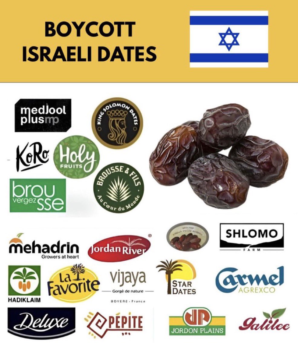 … Boycottez les dattes israéliennes !!!