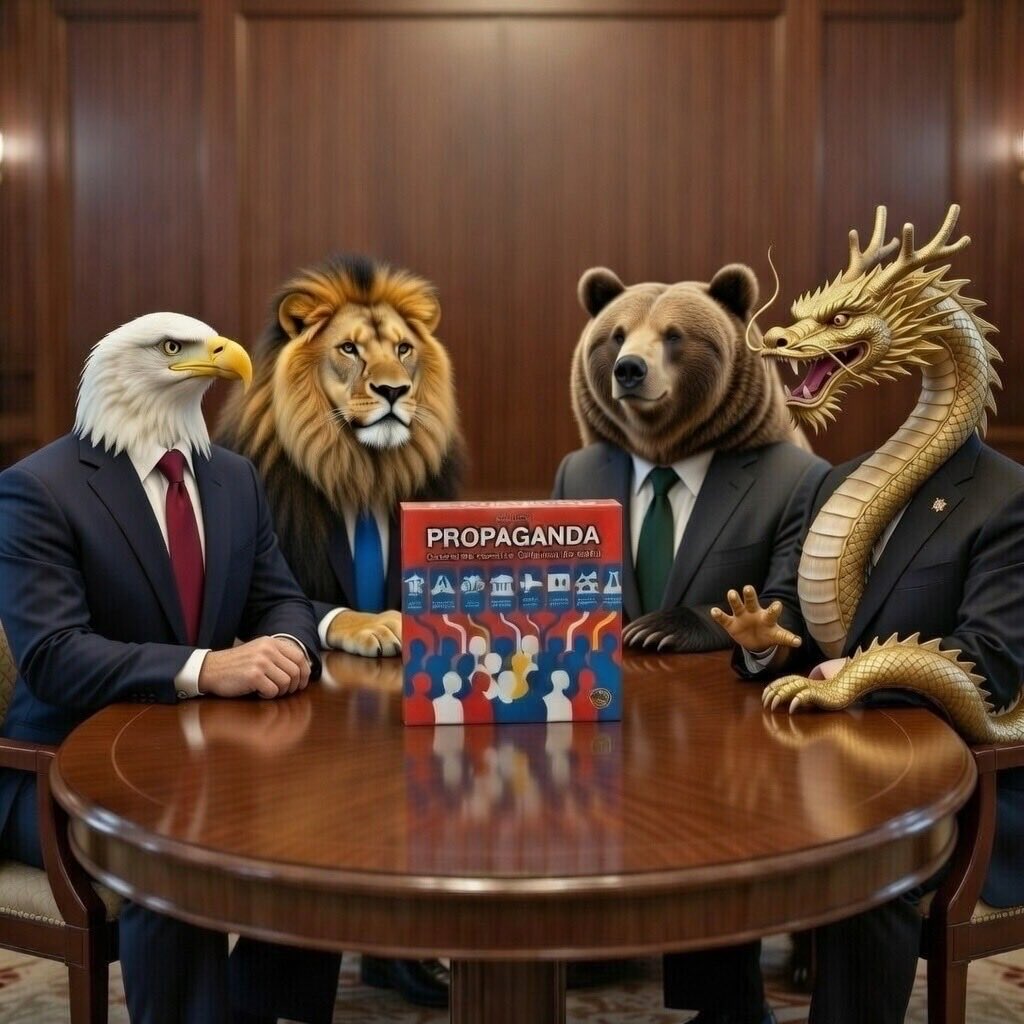 StrategyDogs's tweet photo. Even the world’s biggest power brokers know…
The real battle isn’t on the battlefield.
It’s in the narrative.

🎯 All the real Power Brokers Play PROPAGANDA, the board game at https://t.co/Ikquk43SSl.

Get your copy before someone controls the story without you. https://t.co/BXsVVId8iZ
