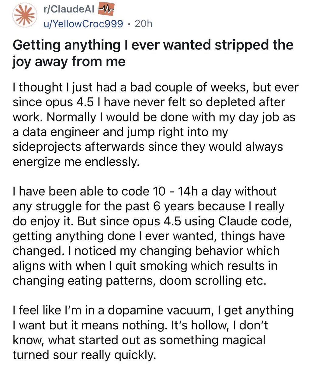 thechosenberg's tweet photo. Claude takes more out of you than that $20 monthly fee btw https://t.co/aXjFXZfqFW