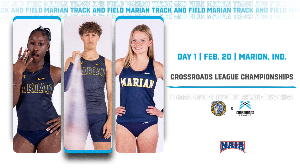 MEET DAY 🔥

The Indoor Crossroads League Championships start today at Indiana Wesleyan!

Day 1 action for <a href="/MarianTrackXC/">Marian Track & Field</a> begins at 10:30 AM with the multis, and field &amp; track events begin at 1 PM!!