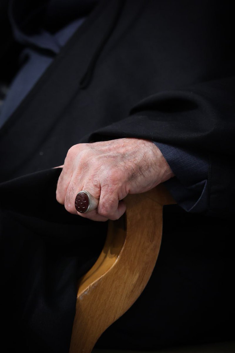 Very interesting symbolism:

Imam Khamenei, today, was wearing his Quranic inscription ring that says:

قَالَ كَلَّآ ۖ إِنَّ مَعِىَ رَبِّى سَيَهْدِينِ

“Absolutely not! My God is with me.”

This verse is about the Exodus: When Prophet Moses &amp; you know who fled Egypt while