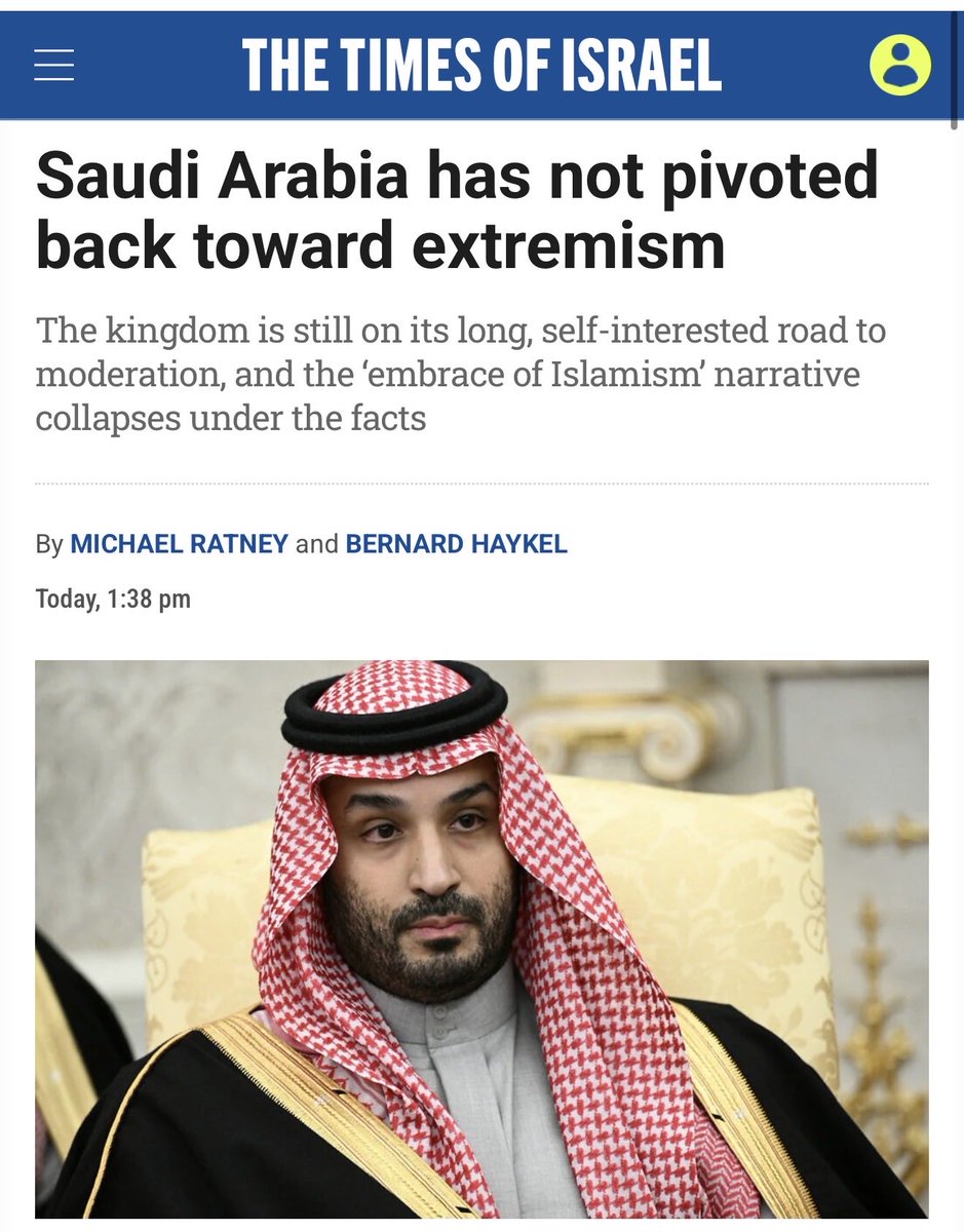 colebunzel's tweet photo. “[A] narrative has emerged claiming that Saudi Arabia has ‘pivoted away from moderation,’ ‘abandoned peace,’ and begun embracing extremism – or even indulging antisemitism. None of these accusations withstands serious scrutiny,” argue Michael Ratney &amp; Bernard Haykel https://t.co/L7qD9rCkD5