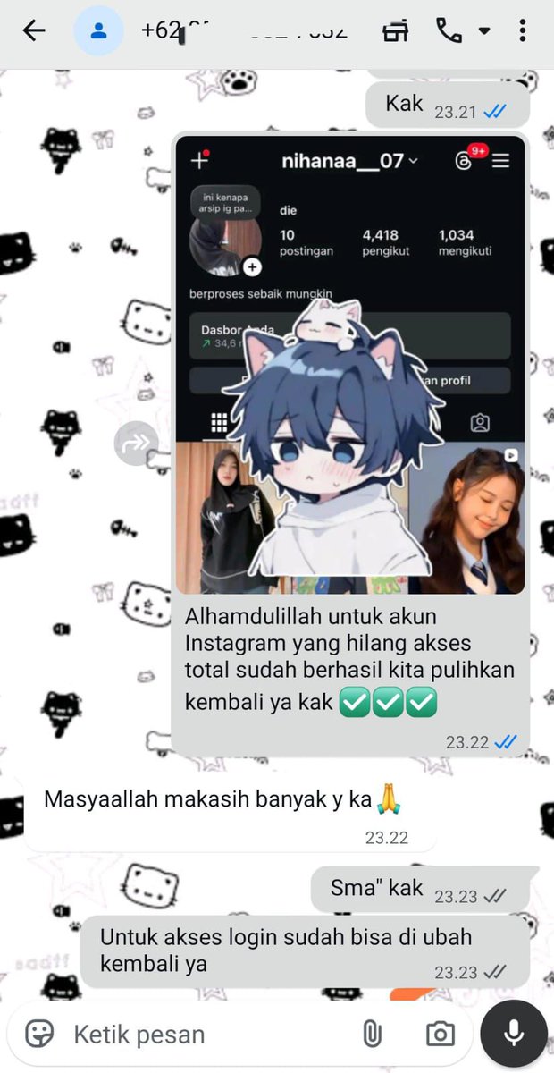 weavrying's tweet image. JASA pemulihan Akun &amp;amp; HAPUS AKUN 
Lacak lokasi, Hack 📲

FUL TESTIMONI ✅

~ Akun lupa password/ke hack 
~ Jasa sadap wa 
~ Jasa suspend / unsuspend akun 
~ Jasa hack &amp;amp; Pemulihan aku  

Tiktok, Gmail, Instagram, Twitter, Facebook,Telegram DLL 

Cek WhatsApp di Bio ☎️