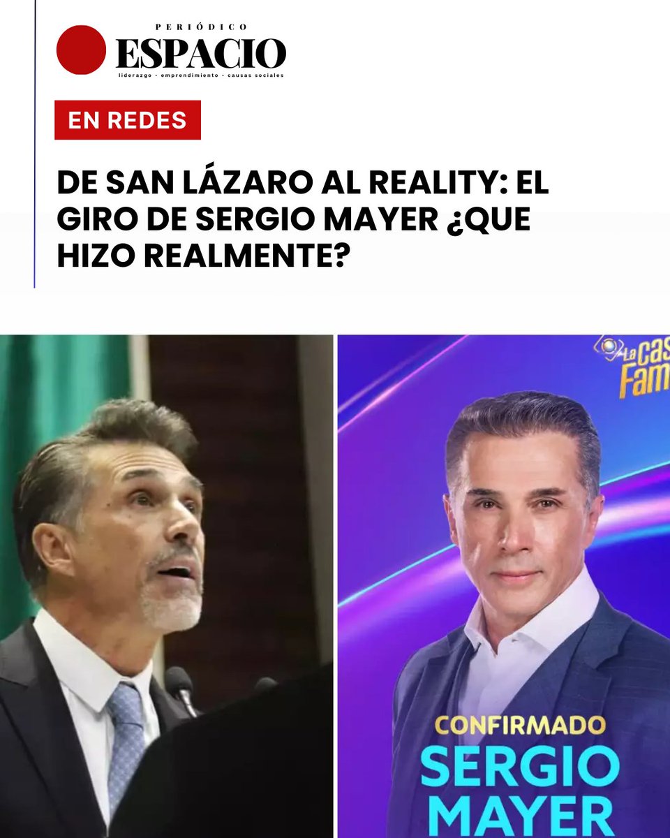 EspacioNoticias's tweet photo. 📺🏛️ Sergio Mayer pidió licencia para entrar a La Casa de los Famosos, pero ¿qué hizo realmente como diputado? Iniciativas pendientes, ausencias y un sueldo millonario desatan la polémica 💸🔥

https://t.co/1PQa1n0unO https://t.co/HiTZwHFmba