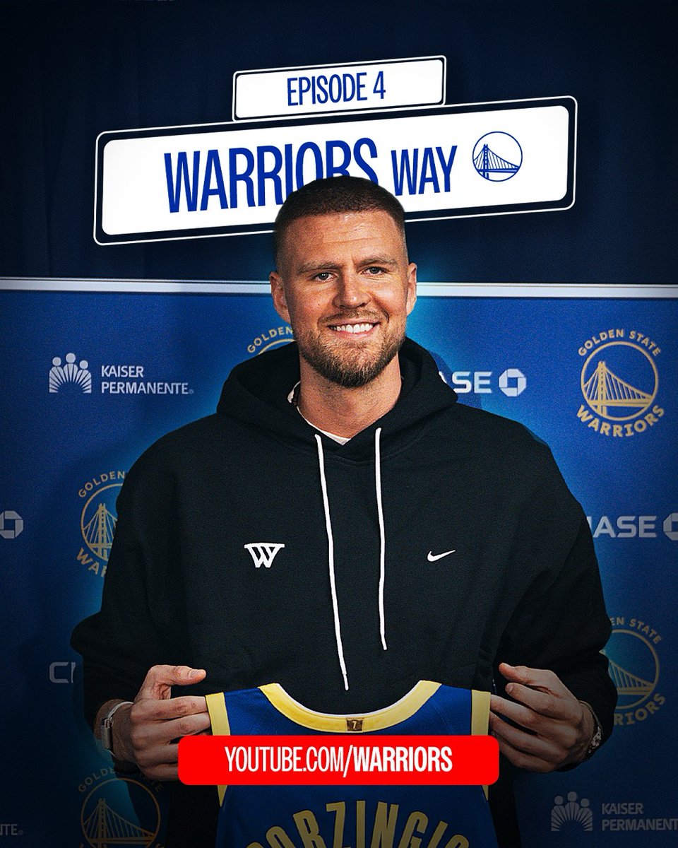 warriors's tweet photo. Warriors Way Episode 4

Battling through a tough stretch and a Jimmy Butler III injury, the squad heads into the break — then makes a seismic move for Kristaps Porzingis.

TAP IN 👉 https://t.co/1NFquXewXC https://t.co/SeT2Ts951d