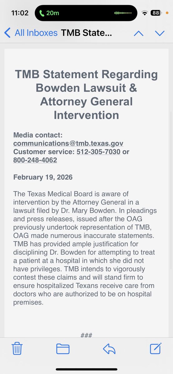 MaryBowdenMD's tweet image. Bring it TMB.  I’m backed by the best lawyers in the country…. @barnes_law, Steve Mitby and now @KenPaxtonTX.

More important, I will never give up.  I will keep fighting until I cremate you. I don’t care how long it takes.