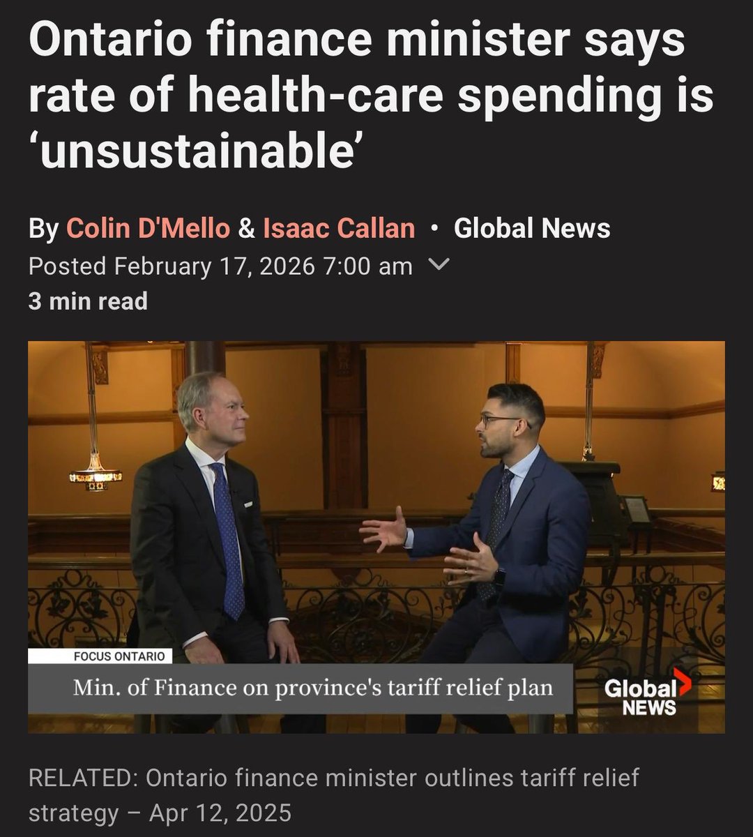 Ontario’s Finance Minister is no comfort to patients stuck in hallways, admitted patients languishing in the ER and MDs seeing patients in the waiting room. He’s can join me overnight and see how his policies affect patients. <a href="/ColinDMello/">Colin D'Mello | Global News</a> <a href="/PBethlenfalvy/">Peter Bethlenfalvy</a> 
globalnews.ca/news/11669653/…