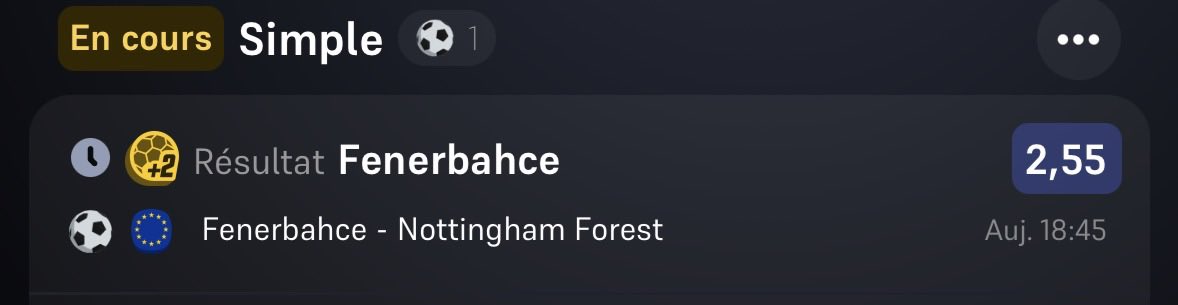 MusorchProno's tweet photo. 🎯 PARI FOOT

⚽️ FENERBAHCE – NOTTINGHAM

📊 FENERBAHCE WIN @ 2.55

Pour ce premier barrage aller avec Fener à domicile face à un Forest en grande difficulté 
Difficile de passer à côté,
je vois vraiment un avantage pour le club 👀

Bonne chance à tous 🤞🍀 https://t.co/ZtxvkR3CZw