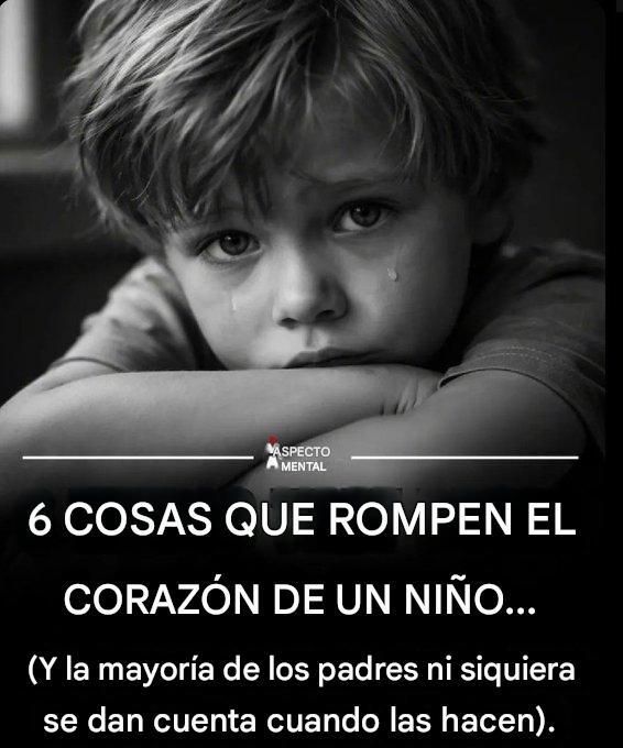 PoderMentalX's tweet photo. 6 COSAS QUE ROMPEN EL CORAZÓN DE UN NIÑO:

(Y la mayoría de los padres ni siquiera se dan cuenta cuando lo hacen).

Hilo de lectura obligatoria 🧵 https://t.co/Lss0npcUmk