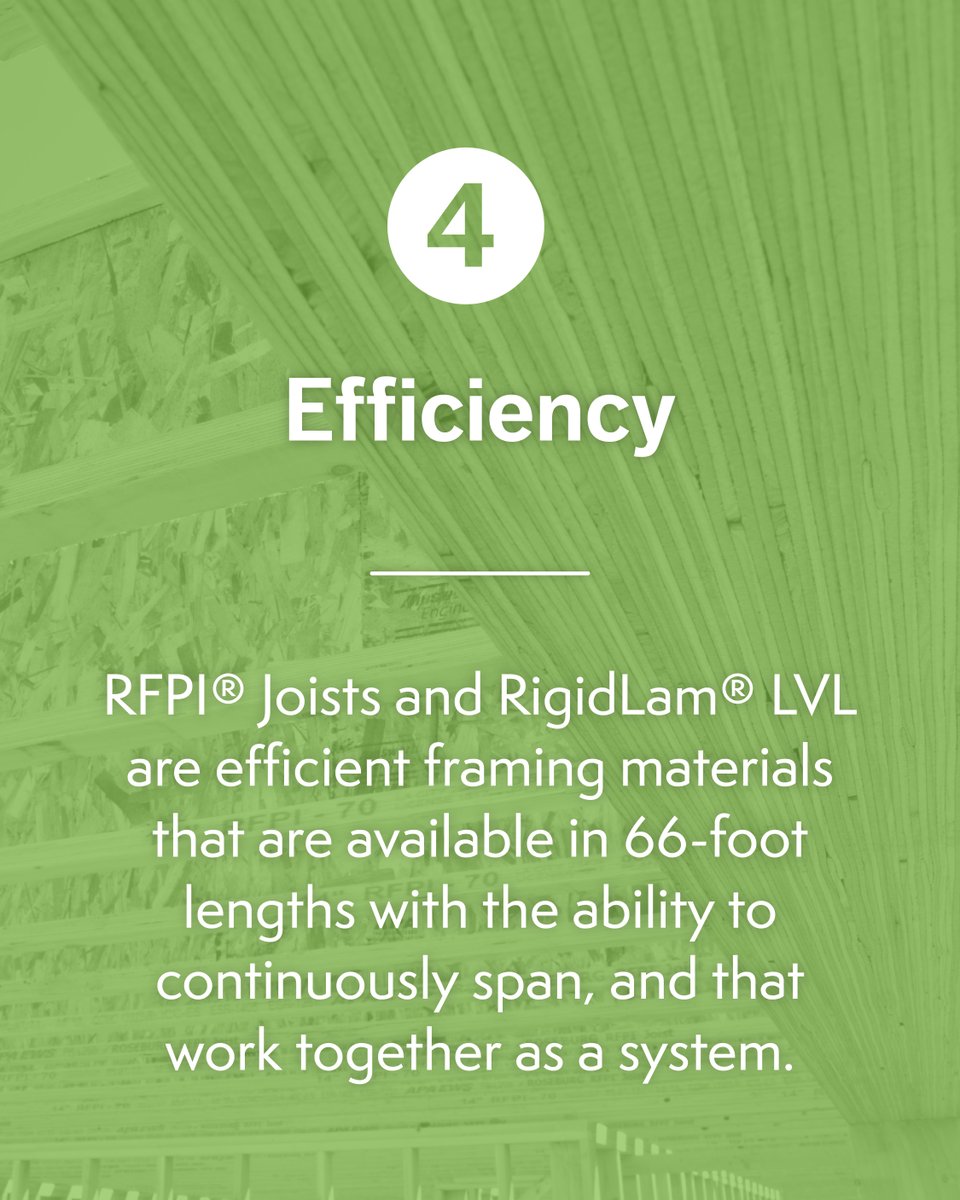 From wide-open floor plans and bright, open spaces to structural peace of mind, engineered wood products offer plenty of advantages over traditional sawn lumber. See for yourself how RigidLam LVL and RFPI Joist can help level up your next build: bit.ly/4tCQ6qd