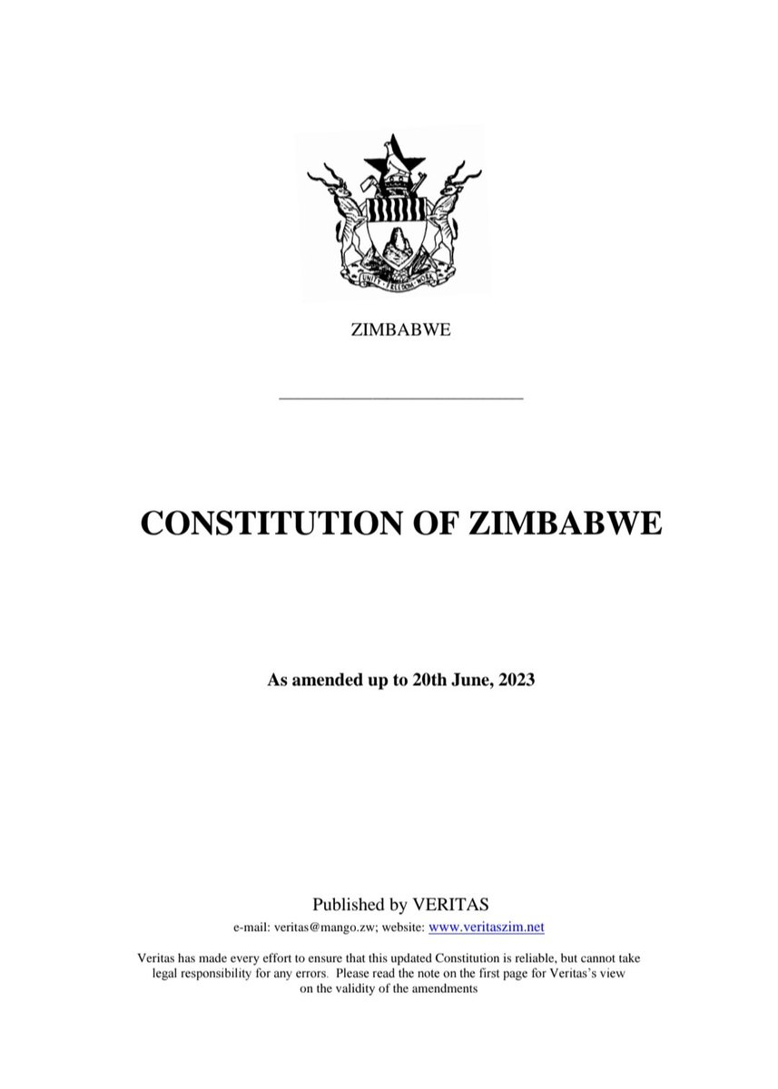 Section 328(7) of the Constitution of Zimbabwe (2013).

In simple terms, it says this 👇🏾

If the Constitution is changed to alter presidential term limits, that change cannot benefit the person who is already President when the amendment is made.

What that really means: