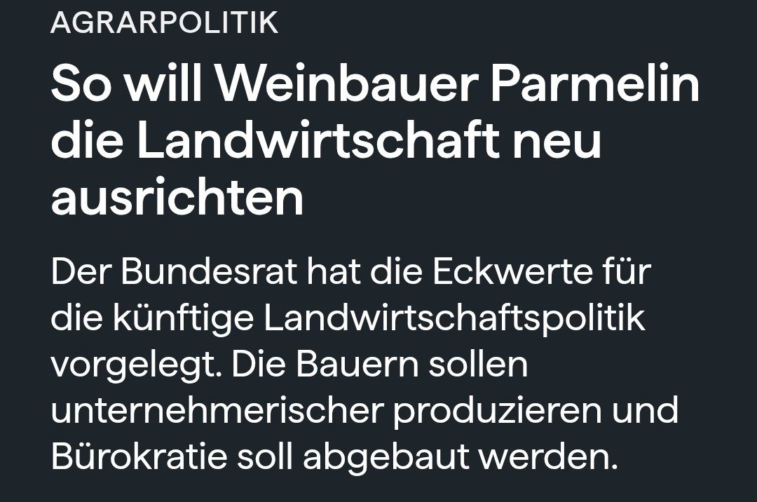 FAKE NEWS! SVP-Parmelin will den Status Quo in der Landwirtschaft zementieren. Von Neuausrichtung kann keine Rede sein. Die alkoholhaltigen Getränke Bier und Wein werden weiterhin als Lebensmittelprodukte verherrlicht und sind von der Alkoholsteuer befreit. Das ist ein Skandal!