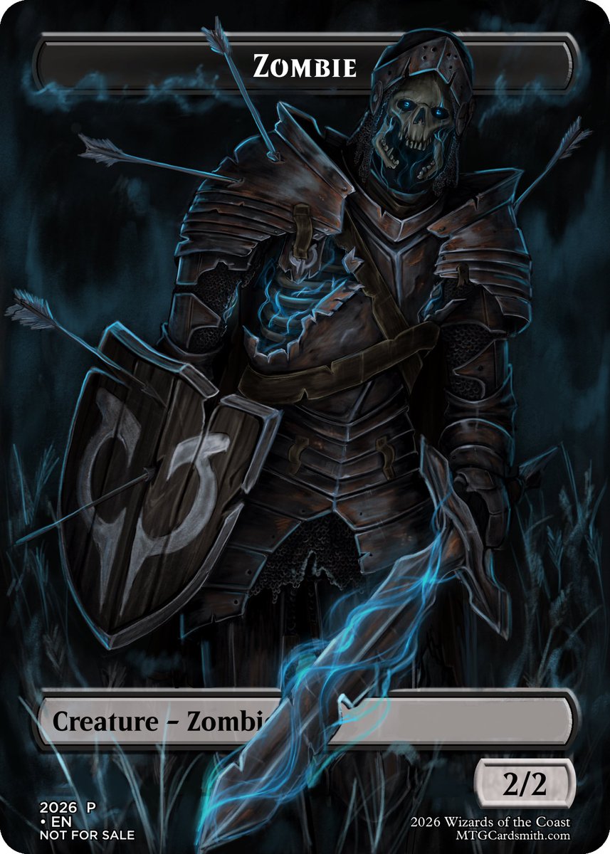 Putredine's tweet photo. Magic the gathering zombie token I made for my zombie deck 

#MTG #illustration #zombie https://t.co/EPs1uDqGsP