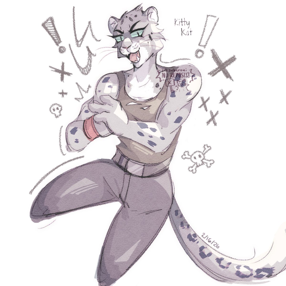 strawberoni's tweet image. drawing big cat women i love #2:
Kitty Kat (panthera uncia) ❄️
#TheBadGuys2 #fanart