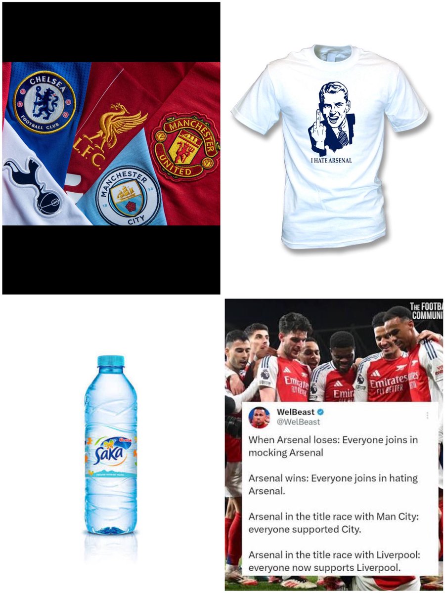 HATED FC

There’s a reason “everyone joins in hating Arsenal” <a href="/WelBeast/">WelBeast</a> 

There is a reason “everyone wants City to win the league” including Man Utd fans

There is a reason every Premier League club does not want you to succeed 

Do you want to know the reason?

I can answer it
