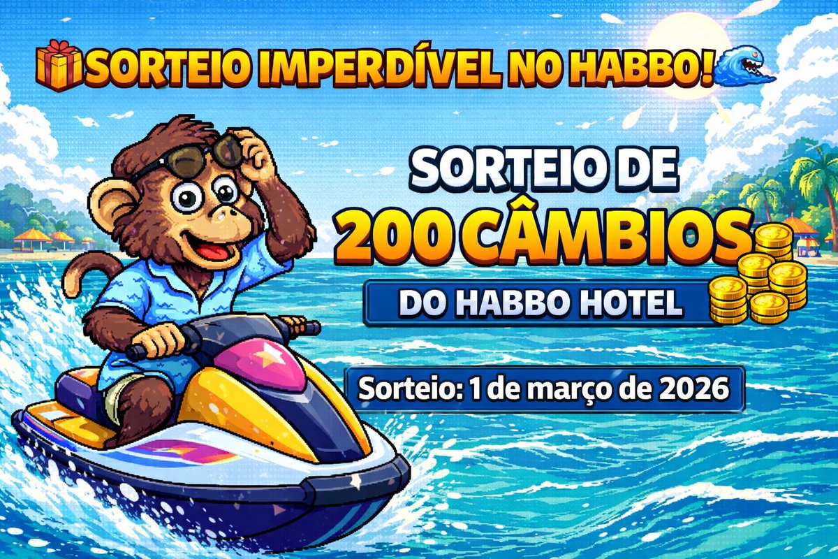 🚨 SORTEIO NA HABBLINDADOS 🚨

Quer ganhar 200 Câmbios? 😱💰
📅 Resultado: 01/03/2026

Para participar:
✅ Curtir este post
🔁 Repostar
👥 Comentar marcando 3 amigos
➕ Seguir: <a href="/habblindadosmkt/">Habblindados Marketing</a> e @habblindados

Pronto! Você já estará concorrendo 🎟️✨
Boa sorte a todos 🍀
#Habbo