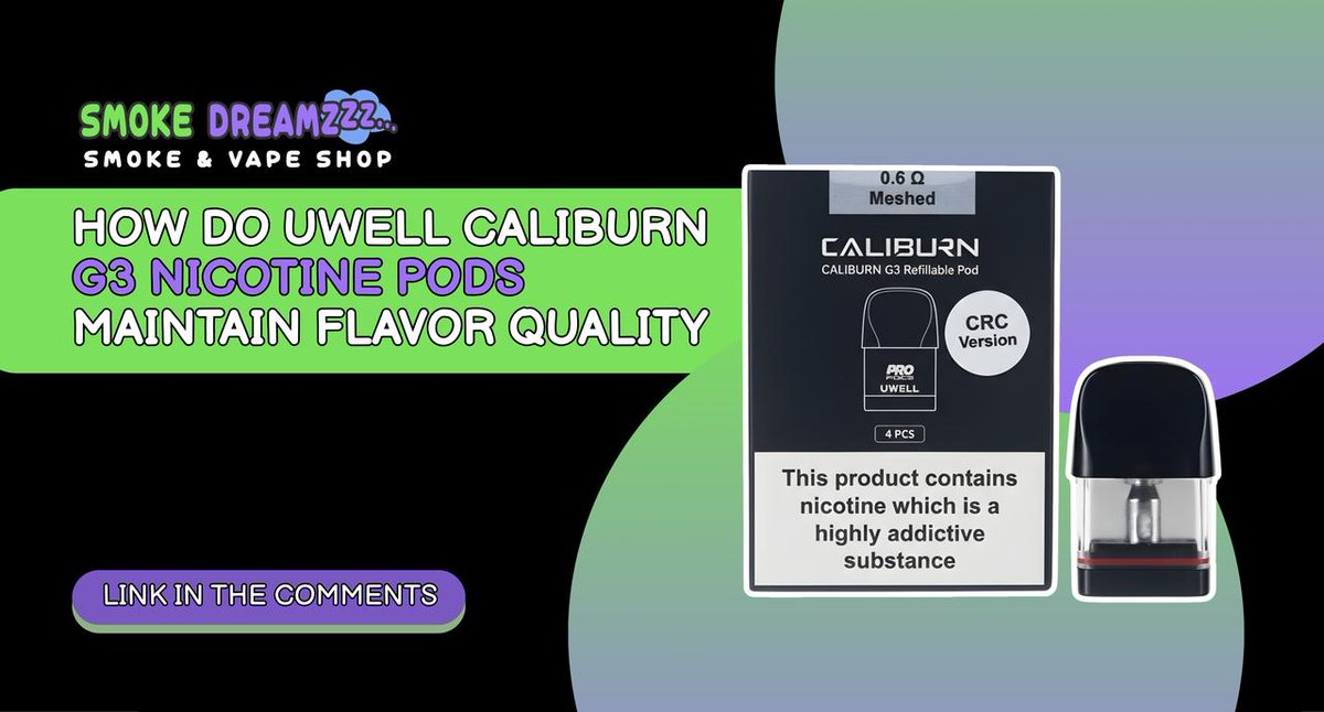 smokedreamzzz's tweet image. 💨 Tulsa vapers! Discover why Uwell Caliburn G3 pods keep flavor bold &amp;amp; smooth. Don’t settle for bland puffs — learn the secrets to lasting taste with nicotine pods Tulsa!

📍 Smoke Dreamzzz Vape Shop, near Mingo Valley

Read the full blog now!

#VapeTips #TulsaVape #NicotinePods