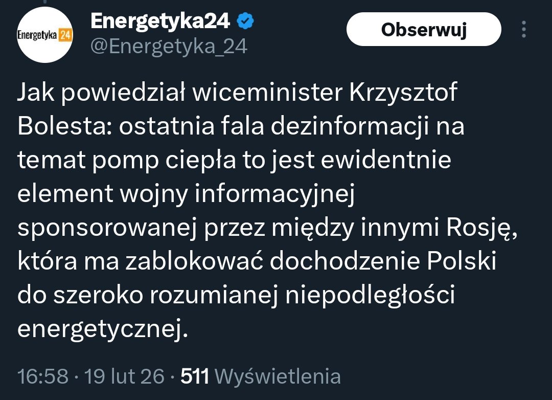 Krytyka pomp ciepła to też narracja Kremla. Zaskoczeni?🥳