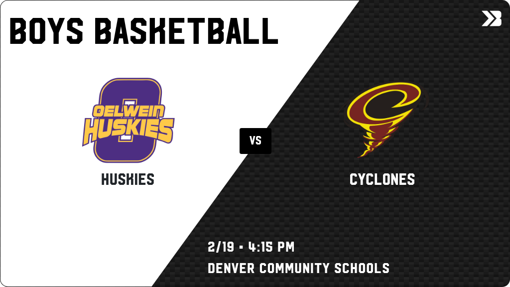 Boys Basketball (8th Grade) Game Day! - Check out the event preview for the The Oelwein Huskies vs The Denver Cyclones. It starts at 4:15 PM and is at Denver Community Schools  Legacy Gym. gobound.com/ia/ihsaa/boysb…