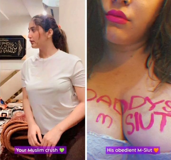 A muslimah💚 knows that her mazhabi b🍒bs are only for feeding uncut hindu bulls🧡