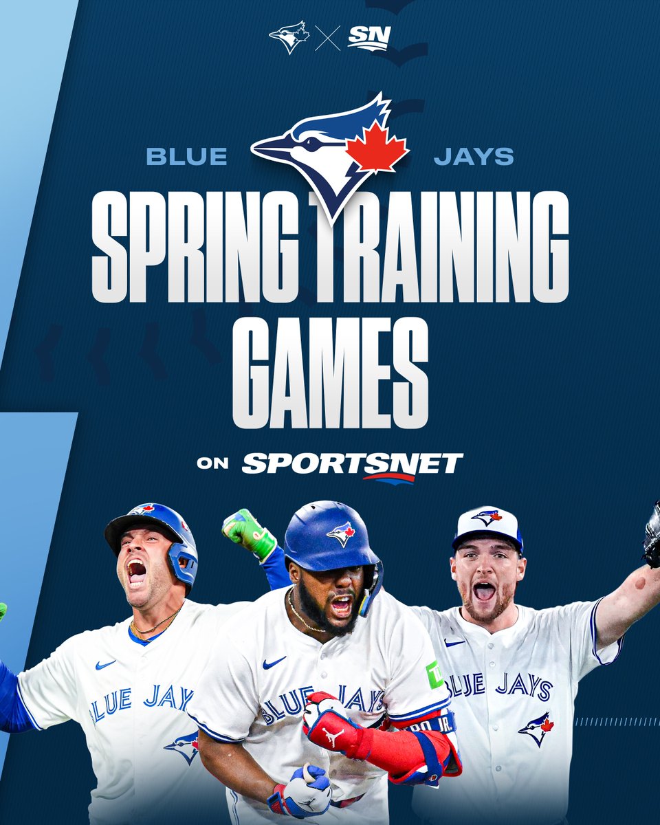 Sportsnet's tweet photo. Spring(er) is in the air! 💙

Sportsnet will broadcast 23 Blue Jays Spring Training games on television and Sportsnet+ ☀️

Fans can also tune into select radio broadcasts on the Sportsnet Radio Network or stream live audio on the Sportsnet website and app ⚾️ https://t.co/7kFzfHIl0a