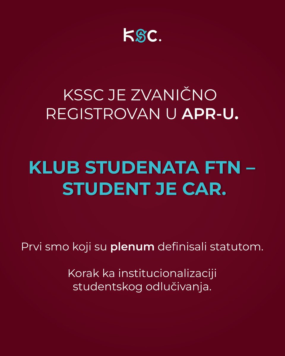 Sada i zvanično, studentska organizacija proistekla iz borbe za bolje društvo pre više od godinu i par meseci, dobila je pored imena i logoa i potvrdu da postoji kao pravno lice.

Ponosno, kao studenti najvećeg fakulteta u zemlji i regionu, ističemo da je u samom Statutu nove