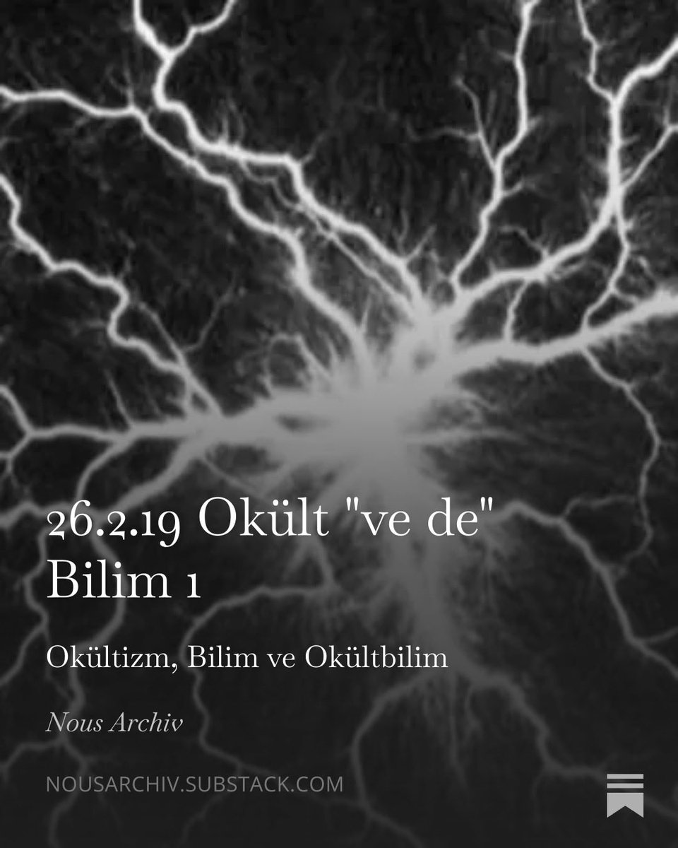 NousArchiv's tweet photo. 26.2.19 Okült “ve de” Bilim 1 yayında. https://t.co/Ajb8oZ0q0l
