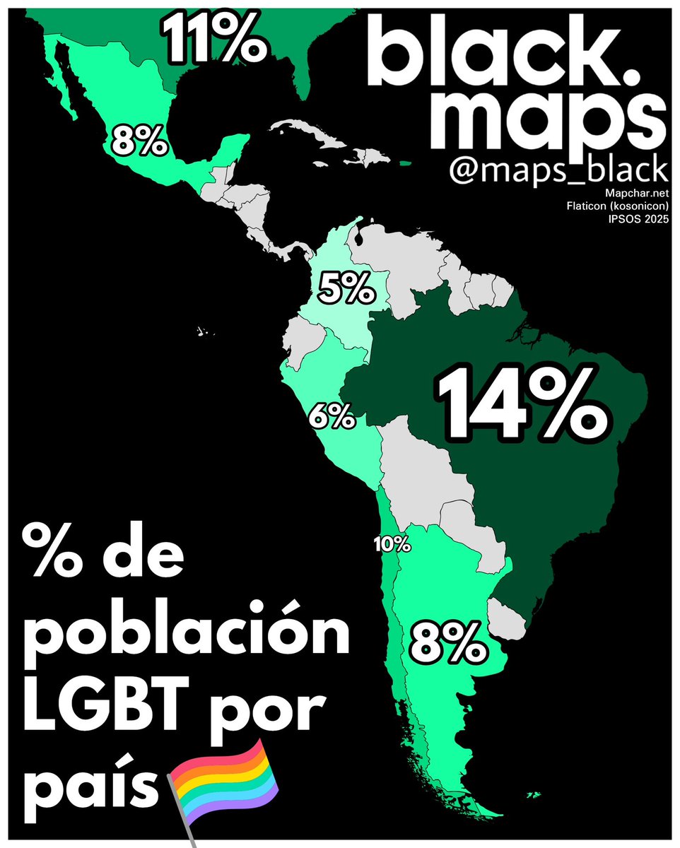 % de población LGBT por país 🏳️‍🌈