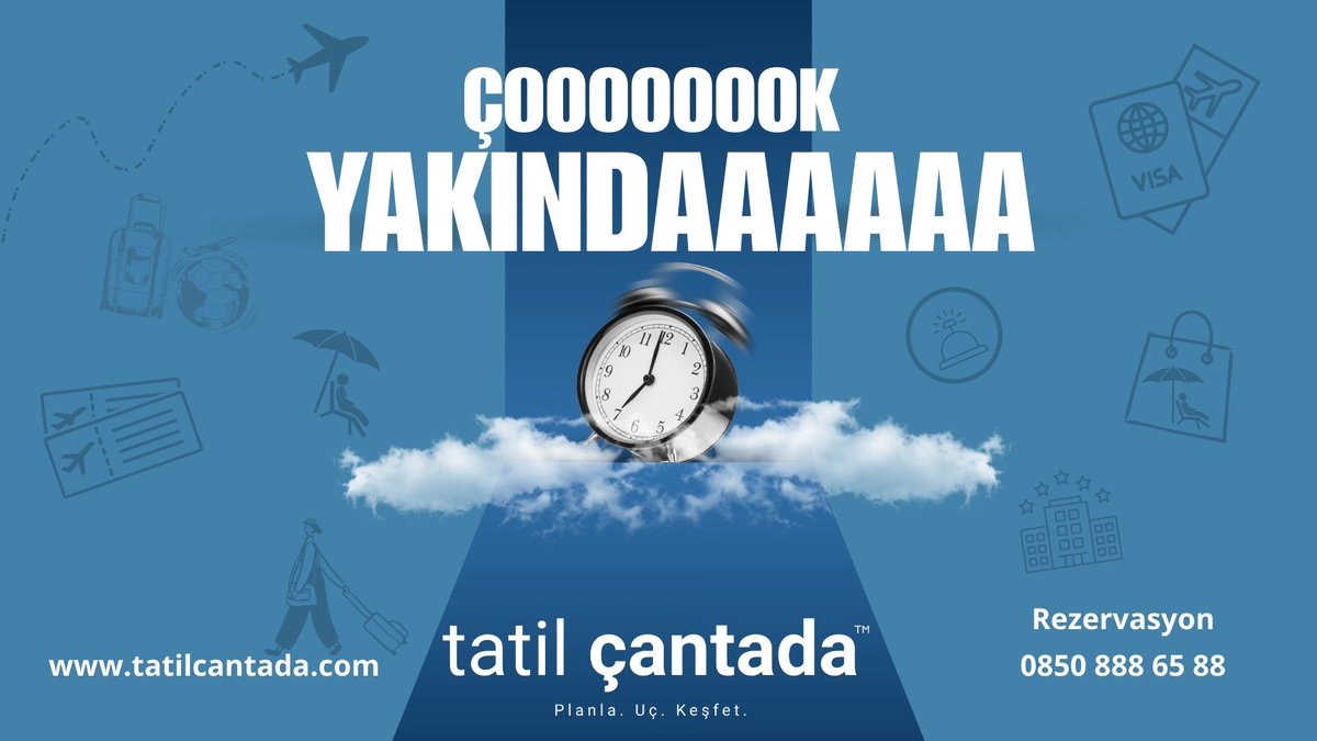 tatilcantada's tweet photo. ✈️🧳 Çok Yakında! Tatil Çantada

Uçak • Otobüs • Vize • Tur • Tatil
Hepsi tek adreste!

Uygun fiyatlar ve avantajlı paketler çok yakında.
📞 0850 888 65 88
🌐 https://t.co/anjwmX1EXK

#TatilÇantada #ÇokYakında https://t.co/kb7w0GGfl1