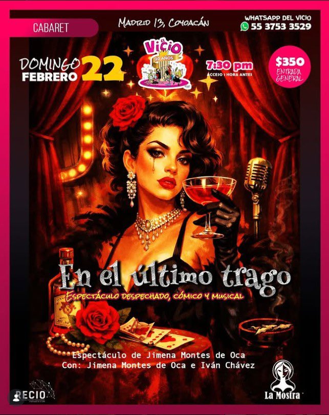 Entretenia's tweet photo. Tenemos 6 PASES DOBLES! 

“En el Último Trago” DOMINGO 19:30 Teatro Bar el Vicio. 

Dinos tu nombre y tu bebida favorita y listo! https://t.co/tdKcUwkHgd