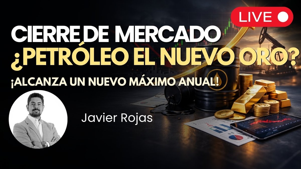 ¿Es el Petróleo el nuevo ORO? - ¡Alcanza un nuevo máximo anual mientras las bolsas caen!

Únete al Cierre Americano en nuestro canal de YouTube Junto a <a href="/JRojasFX/">Javier Rojas G.</a> a partir de las 15:30 NY. Comienza en los próximos minutos! 🔥

Entérate cómo terminó la jornada de #Trading.

Aquí 👉