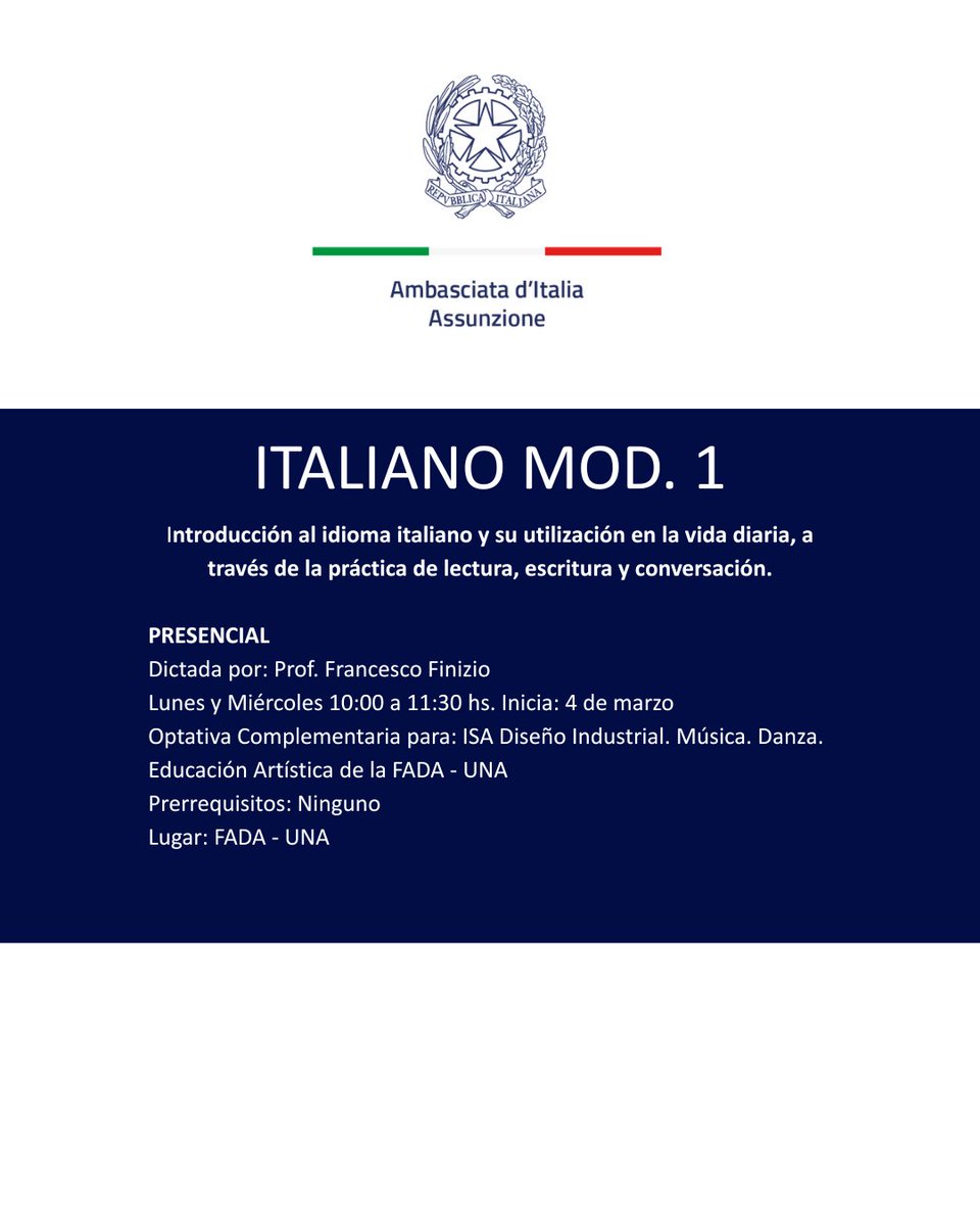 Embajada de Italia en Paraguay tweet media