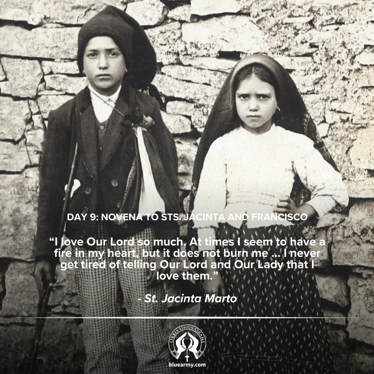 FatimaBlueArmy's tweet photo. Day 9 – Join us for the final day of our novena by praying our Fatima Chaplet Novena to Sts. Jacinta & Francisco.
Sts. Jacinta and Francisco, pray for us!
#Fatima #Fatimachildren #Novena #Rosary #bluearmy https://t.co/TkmVbgInRY
