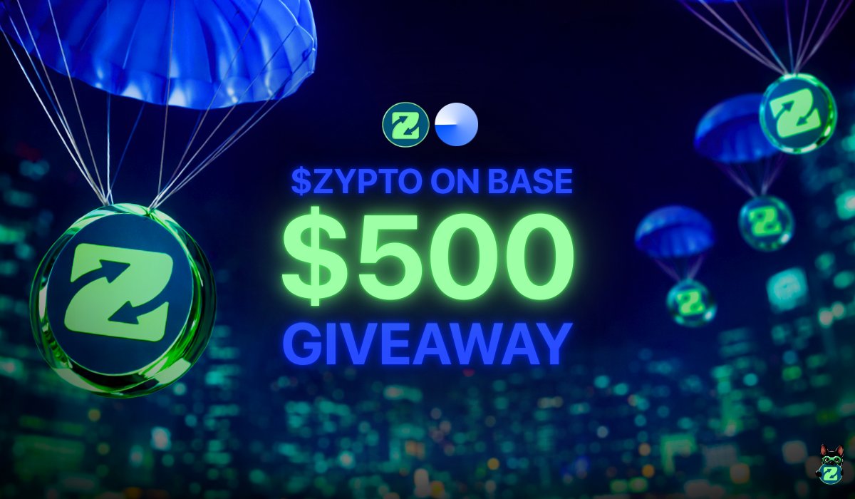 $ZYPTO is launching on Base today! ⚡️
To celebrate, you can take part in the Zypto Foundation $500 giveaway.

5 lucky winners will receive $100 in $ZYPTO (Base), randomly selected from participants who:
✅ Repost this
✅ Tag 3 friends in the comments
✅ Join