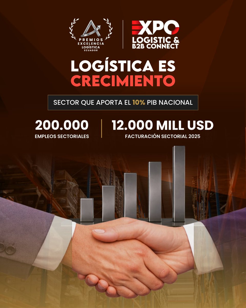 La logística mueve al Ecuador. 🇪🇨

Estructura cadenas de valor, impulsa la competitividad y acelera el crecimiento empresarial.
📊 10% del PIB nacional
👥 +200.000 empleos
💰 USD 12.000 millones en facturación

En SUMAT Events conectamos a los líderes que impulsan el sector en