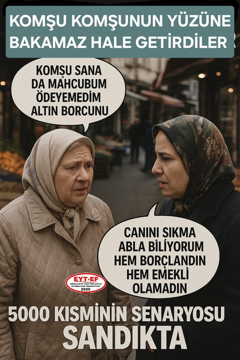 dncsny25's tweet photo. 🇹🇷 8.9.99.Öncesi 
Eyt çözülmedi aksine ardında koskoca bir enkaz bıraktı.5000 ve kısmi emeklilik yasal hakkımızdır
 Suçumuz devlet sözüne inanmak! 
@RTErdogan @dbdevletbahceli
@isikhanvedat @_cevdetyilmaz
@avabdullahguler @memetsimsek
#Emekliye12AyRamazan

#5000KısmiyeRamazan12Ay https://t.co/JMNAlq4i4T