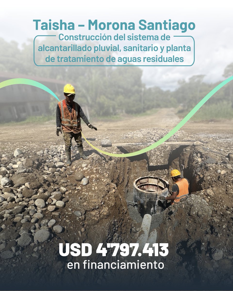 BDEcuadorBP's tweet photo. 💧 En #Taisha, corazón de la #Amazonía ecuatoriana, transformamos una necesidad urgente en una solución definitiva.

✅ Financiamos un proyecto integral de alcantarillado que garantiza saneamiento digno, reduce enfermedades y genera ahorro en gastos médicos para las familias.

#ElNuevoEcuador
#GestiónQueTransformaTerritorios