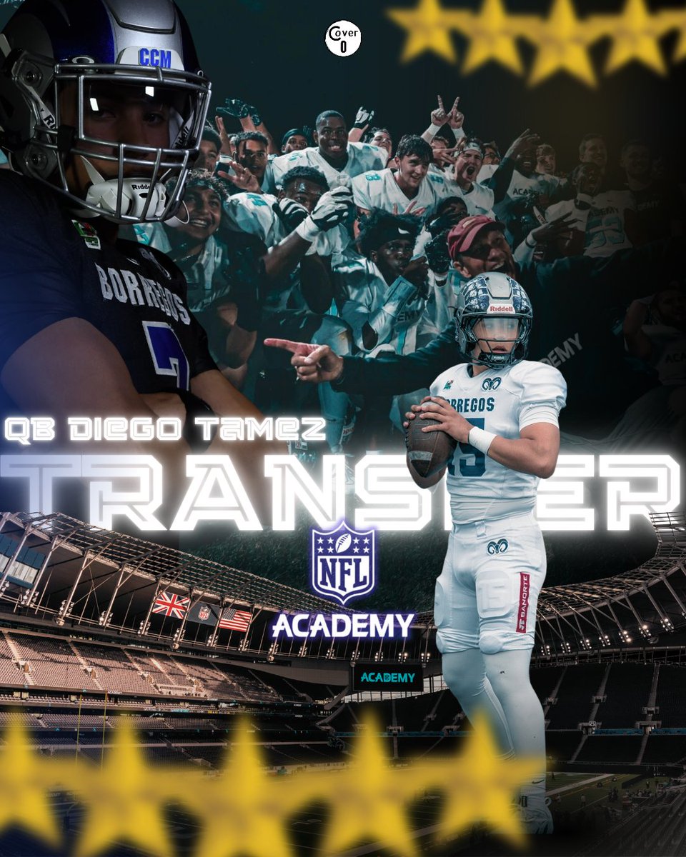 🚨 BREAKING 🚨
El QB 2026 Diego Tamez de PrepaTec CCM, prospecto 5 ⭐ en el Big Board 2026 de Cover Cero, anunció su transfer a la @nflacademy así como su reclasificación a la clase del 2028.