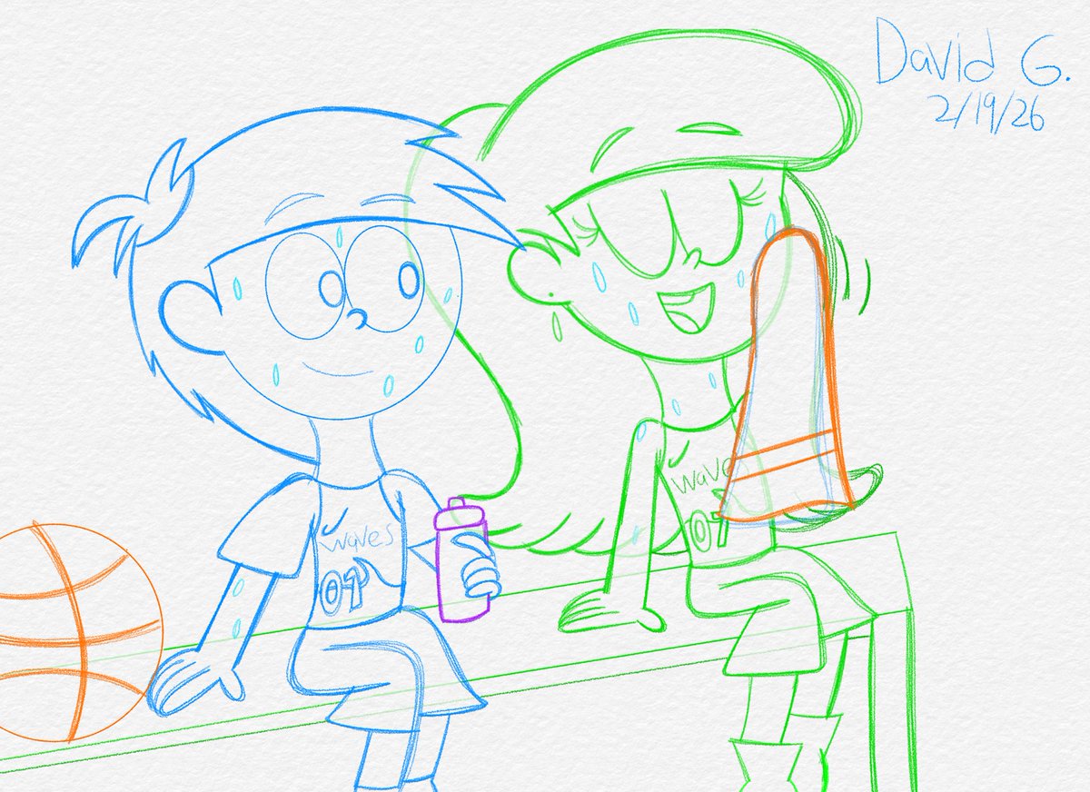 SparkCartoons's tweet photo. Post 1-on-1 game time.
Simon and Tali are sitting on the bench at the park after playing a little 1-on-1 together.
#TheBasketgirlsSimonAndPals #PostGameTime #CoolingOff #DigitalPencilSketch #BlueLightningDoodles https://t.co/EsgUaa5MrY