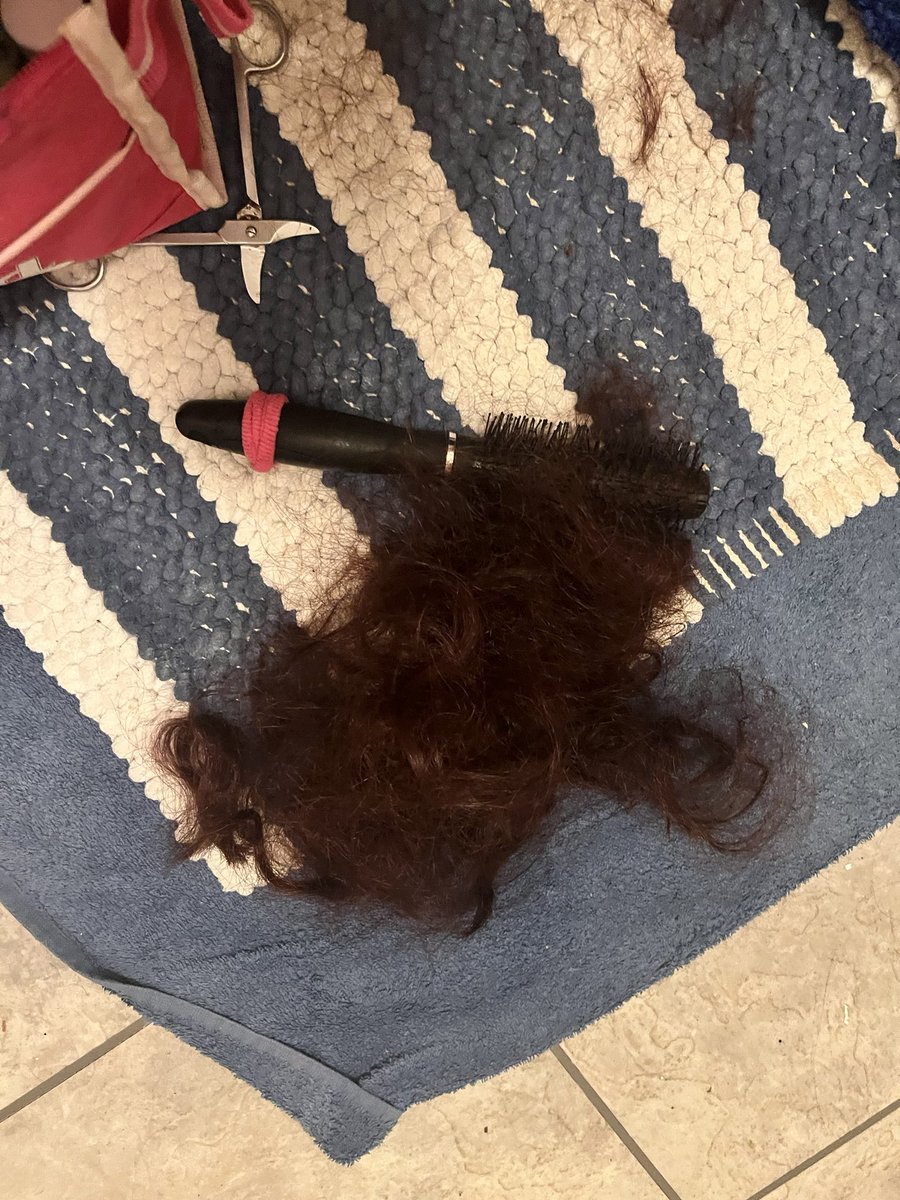 RascalEnts's tweet photo. Be careful using @superdrug own brand blow dry lotion.  I only used a little - as directed. But when applying heat the  brush became so trapped in my hair I had to physically cut it out. See photo to see how much hair I lost 😔 So BEWARE! I will never buy this product again! https://t.co/65elhlhqi4