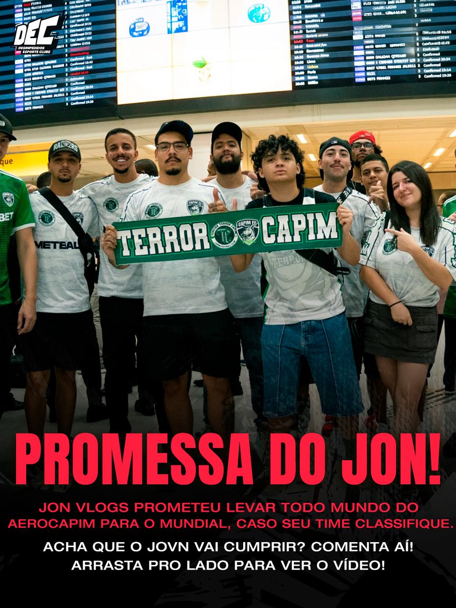 desimpedidos_ec's tweet photo. VAI PAGAR PASSAGEM PRA TODO MUNDO!✈️🫏
Jon Vlogs promete levar todos os torcedores que estiveram no Aerocapim ontem para o Mundial, caso o Capim se classifique nesse split.
Acha que ele vai manter sua palavra? Comenta aí!
#DEC #KingsLeague #Capim https://t.co/zijPf5omfW