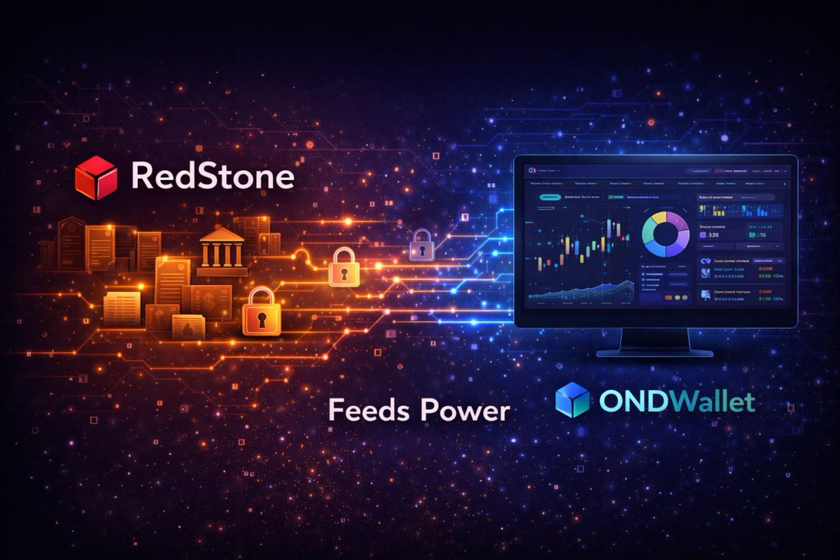 ONDWfinance's tweet photo. RWA Authentication: How RedStone Feeds Power ONDWallet

Real-world assets on-chain are only as trustworthy as the data behind them. Valuations, yields, maturity dates, and issuer data must be accurate, verifiable, and continuously updated. Without this, RWA quickly becomes opaque risk disguised as yield.

ONDWallet relies on RedStone’s oracle infrastructure to authenticate and stream real-world data directly into the wallet layer. Asset values, yield inputs, and key parameters are delivered in a way that is transparent, tamper-resistant, and suitable for institutional use.

This data powers how RWAs are displayed, tracked, and reported inside ONDWallet. Portfolio views stay aligned with real market conditions, yield reporting reflects actual performance, and institutions gain confidence that on-chain assets remain anchored to off-chain reality.

RWA authentication is not a feature.
It’s infrastructure.

Follow us on:
Website: https://t.co/lA2xnkanBA
X: https://t.co/4k5DH1loBh
TG: https://t.co/fh7naMkxXu