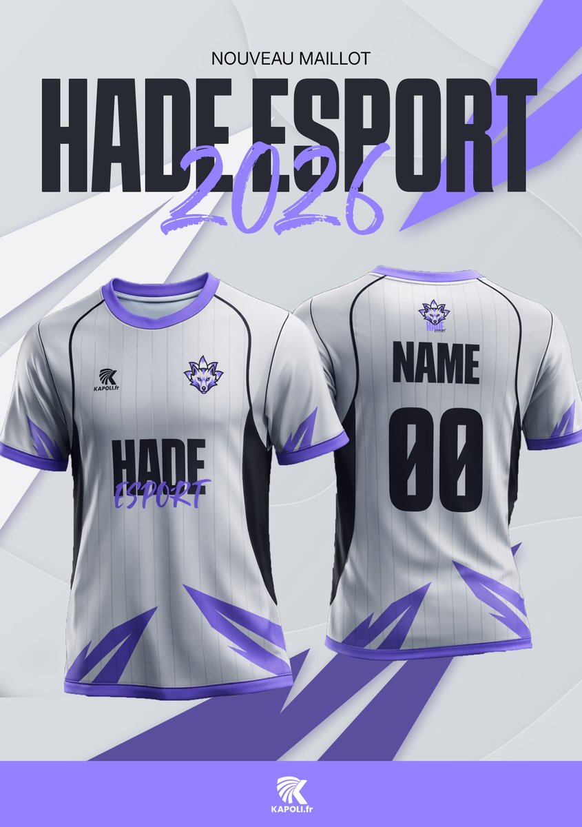 NOUVEAU MAILLOT 2026 

Il est enfin là.
Le nouveau maillot Hade Esport 2026 fait son entrée. 

Disponible dès maintenant.👇
kapoli.fr/boutiquedesclu…

Un grand merci à <a href="/Kapolifr/">Kapoli.fr</a> pour la qualité et l'accompagnement dans la réalisation du projet.

#HadeEsport