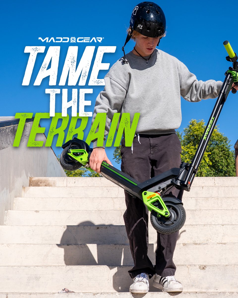 Tame the Terrain. Commute everywhere.

#maddgear #terrax #eletricride #commuter
#eletricscooter